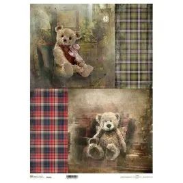 papier-ryzowy-decoupage-a3-misie-boze-narodzenie