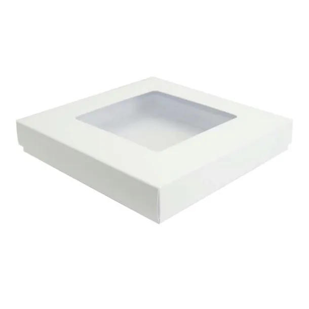 Pudełko na kartkę z okienkiem białe 15x15x2,5