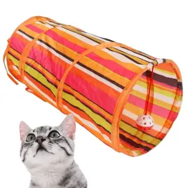 tunel-z-pilka-dla-kociat-junior-malego-kotka-pomaranczowy-50-cm-zabawka