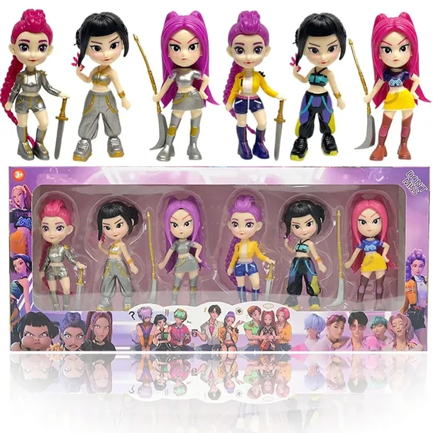 Kpop DEMON HUNTERS Komplet Zestaw figurek lalek 6 szt ŁOWCZYNIE Demenów11cm