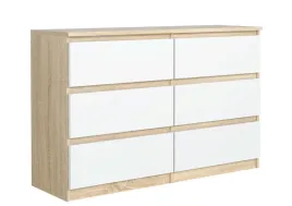 bezuchwytowa-komoda-6-szuflad-120cm-sonoma-front-biel