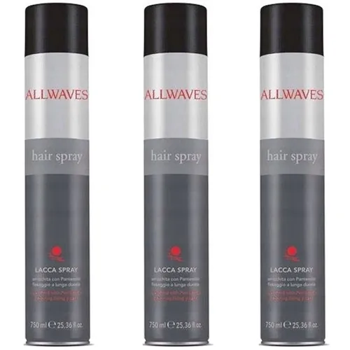 3X ALLWAVES LACCA SPRAY LAKIER DO WŁOSÓW MOCNO UTRWALAJĄCY Z WITAMINAMI 750