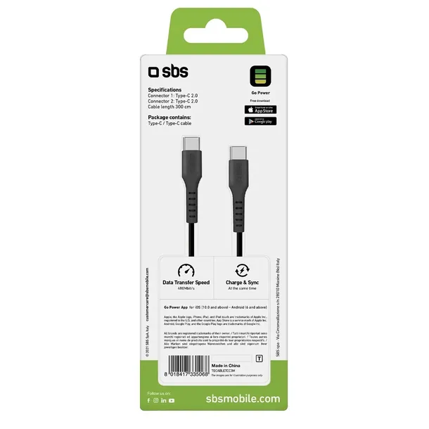 kabel-sbs-tecabletcc3m-usb-c-usb-c-3m-czarny-kolor-czarny