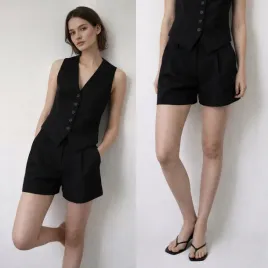 spodenki-szorty-damskie-bawelna-len-kieszenie-eleganckie-casual-czarne-m