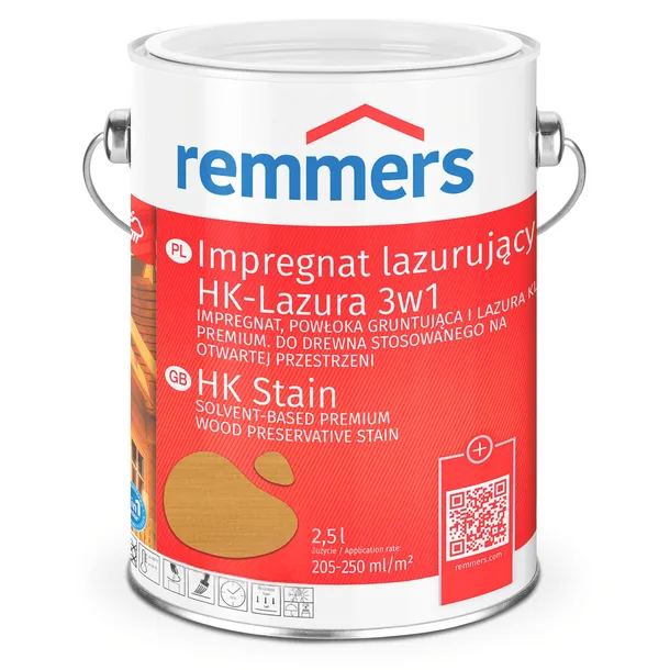 Remmers hk-lasur 5l lazura, impregnat do drewna 3w1 - Dąb Jasny