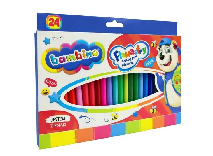 FLAMASTRY MAZAKI PISAKI 24 KOLORY BAMBINO