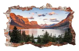 naklejki-na-sciane-jezioro-las-widok-115x75-cm
