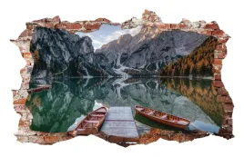 naklejki-na-sciane-jezioro-lodki-gory-fototapeta-3d-dziura-115x75-6