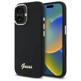 etui-guess-silicone-script-metal-logo-and-frame-na-iphone-16-czarne