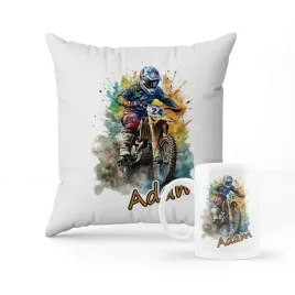 zestaw-poduszka-kubek-prezent-motocykl-cross-imie