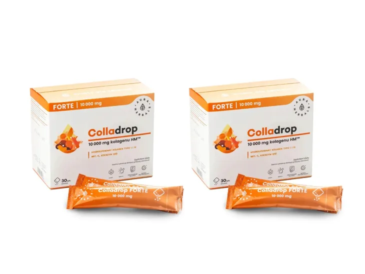 AURA HERBALS Colladrop Forte kolagen morski 10000 mg 30 szt