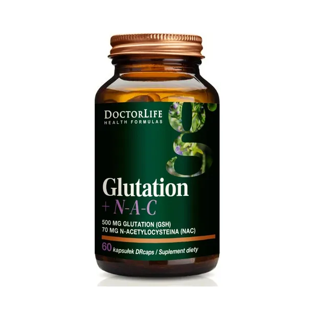 DOCTOR LIFE Glutation GSH + NAC 500mg 60 kapsułek