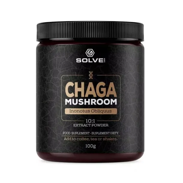SOLVE LABS Chaga Czaga Błyskoporek Podkorowy Grzyb proszek 100g