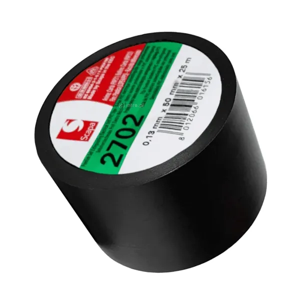 TAŚMA 2702 50mm/25m CZARNA, SCAPA MIĘKKIE PCV KLEJ KAUCZUKOWY REACH VDE UL