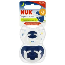 nuk-smoczek-uspokajajacy-silikonowy-0-6m-signature-night-niebieski-op-2-szt