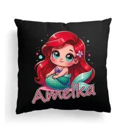 czarna-poduszka-z-imieniem-na-wielkanoc-syrena-syrenka-arielka-ariel-bajka
