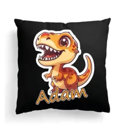 czarna-poduszka-z-imieniem-na-wielkanoc-kolorowy-dinozaur-dino-smok-z-bajki