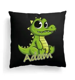 czarna-poduszka-z-imieniem-na-wielkanoc-maly-dinozaur-krokodyl-smok-dino