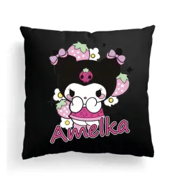 czarna-poduszka-z-imieniem-na-wielkanoc-kuromi-hello-kitty-bajka