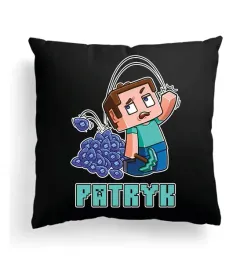 czarna-poduszka-z-imieniem-na-wielkanoc-minecraft-gra-postac-majkraft-kilof