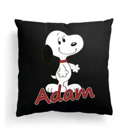 czarna-poduszka-z-imieniem-na-wielkanoc-pies-piesek-snoopy-bajka-kreskowka