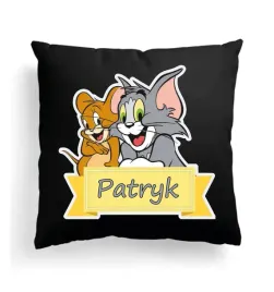 czarna-poduszka-z-imieniem-na-wielkanoc-tom-i-jerry-show-kot-i-mysz-bajka