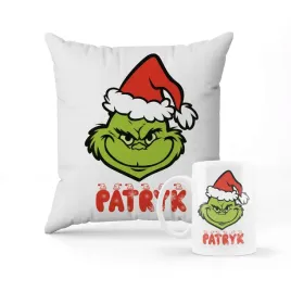 zestaw-poduszka-kubek-prezent-swiateczne-wzory-grinch-imie