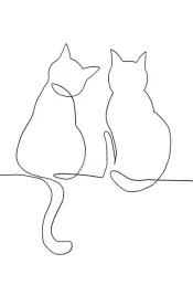 plakat-one-line-art-kotki-obraz-vintage-100x70-cm