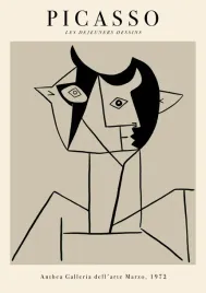 plakat-one-line-art-picasso-obraz-vintage-100x70-cm