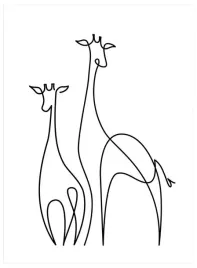 plakat-one-line-art-zyrafy-obraz-vintage-100x70-cm