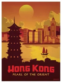 plakat-hong-kong-vintage-retro-50x40-cm