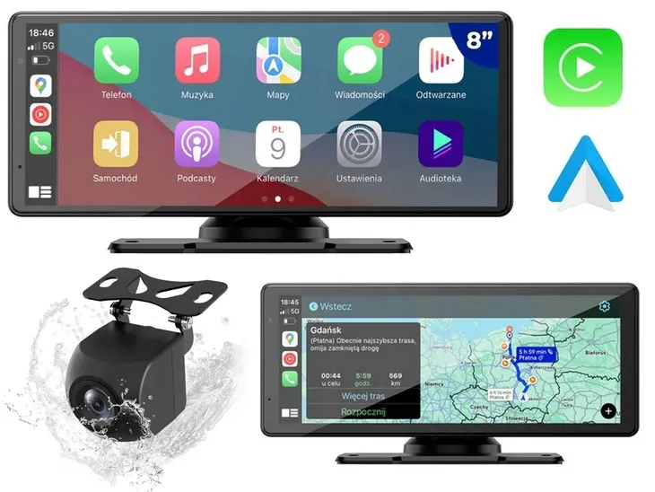 MULTIMEDIALNY TABLET CARPLAY Android NEXADIO CP250 radio kamera cofania NAV