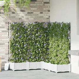 donica-ogrodowa-z-trelisem-5-szt-biala-120x120x1255-cm