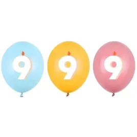 balony-cyfra-9-mix-pastelowy-partydeco-12-50-szt