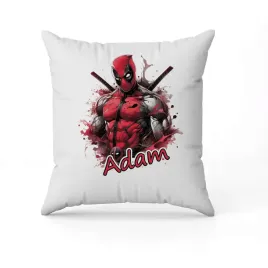 biala-poduszka-swiateczna-z-nadrukiem-deadpool-imie