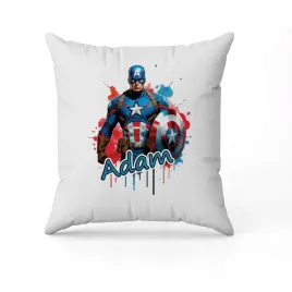 biala-poduszka-swiateczna-z-nadrukiem-prezent-kapitan-ameryka-marvel-imie