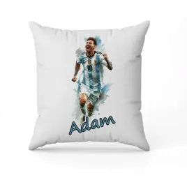 biala-poduszka-swiateczna-z-nadrukiem-przent-messi-pilka-nozna-imie