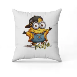 biala-poduszka-swiateczna-z-nadrukiem-przent-bajka-minionki-imie-7