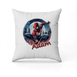 biala-poduszka-swiateczna-z-nadrukiem-przent-spiderman-imie-3