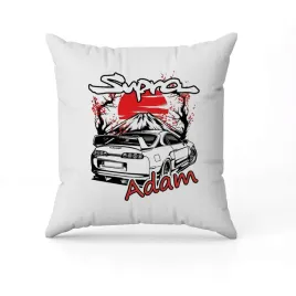 biala-poduszka-swiateczna-z-nadrukiem-przent-supra-jdm-imie