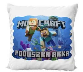 biala-poduszka-swiateczna-z-nadrukiem-prezent-minecraft-gra-imie
