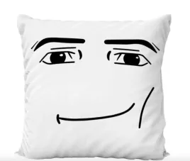 biala-poduszka-swiateczna-z-nadrukiem-prezent-roblox-man-face-mina-imie