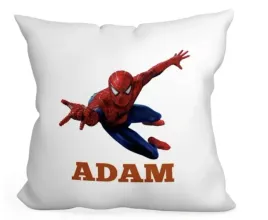 biala-poduszka-swiateczna-z-nadrukiem-prezent-spiderman-avengers-imie