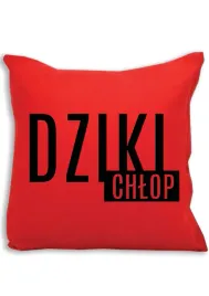 czerwona-poduszka-swiateczna-z-nadrukiem-prezent-dziki-chlop-imie