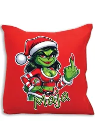 czerwona-poduszka-swiateczna-z-nadrukiem-kobieta-grinch-imie-2