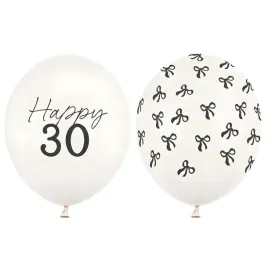 balony-30-urodziny-kokardki-biale-partydeco-12-50-szt