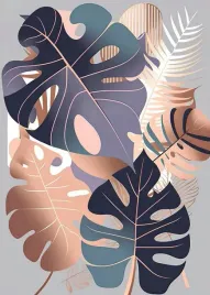 obraz-na-plotnie-minimalistyczna-sztuka-botaniczna-monstera-boho-100x70-2
