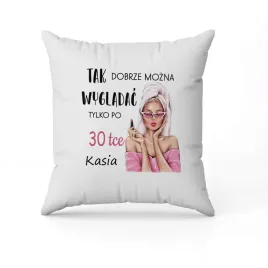 biala-poduszka-swiateczna-z-nadrukiem-prezent-na-30-urodziny-imie