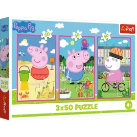 puzzle-ukladanka-dla-dzieci-3x50-elementow-swinka-peppa-przyjazn-trefl