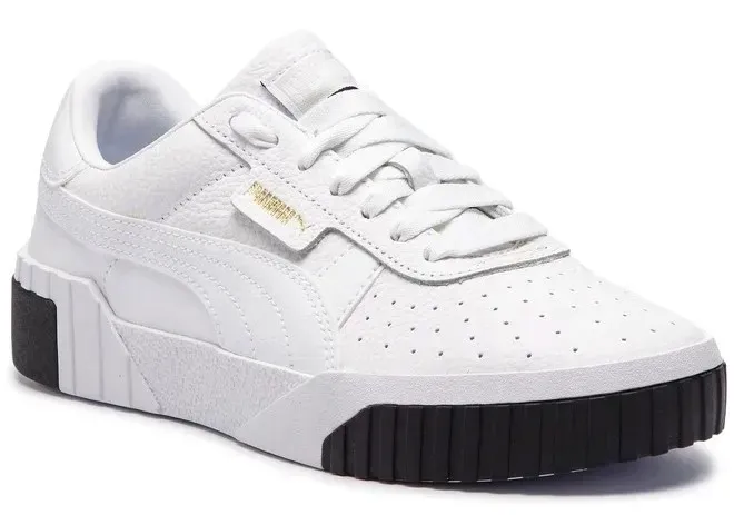 PUMA - Buty damskie - Cali Wn's 369155-04 sneakersy skórzane BIAŁE
